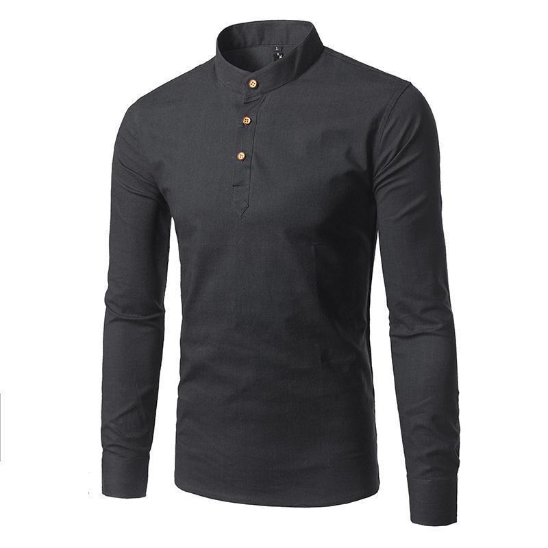 Mens Carefree Unshrinkable Tee, Traditional Fit, Long-Sleeve Henley  |  Shirts Clothing Charcoal Heather