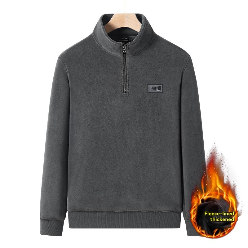 Mens Katahdin Iron Works® Half-Zip Sweatshirt, Utility  |  Sweatshirts Clothing Charcoal Heather