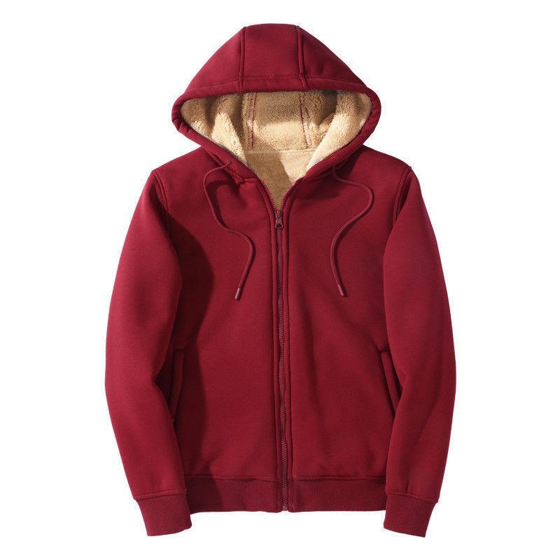 Mens Katahdin Iron Works® Hooded Sweatshirt, Flannel-Lined  |  Sweatshirts Clothing Burgundy