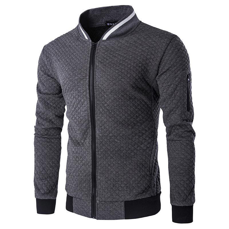 Mens Quilted Sweatshirt, Full-Zip  |  Sweatshirts Clothing Classic Navy