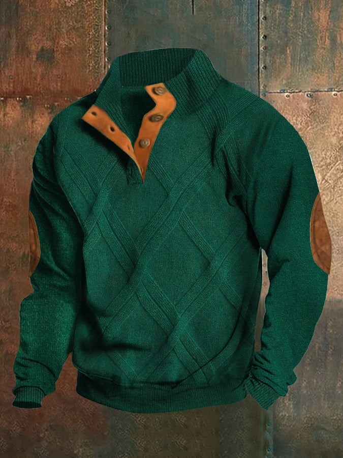 Mens Quilted Sweatshirt, Mockneck  |  Sweatshirts Clothing Clover