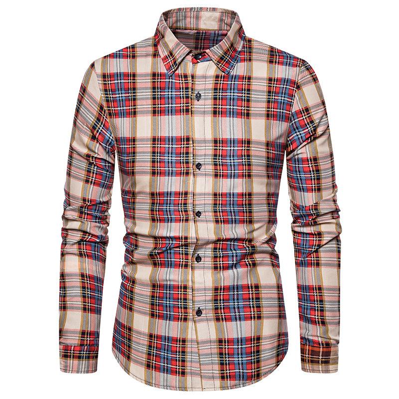 Mens Scotch Plaid Flannel Shirt, Slim Fit  |  Shirts Clothing Antique Dress Stewart