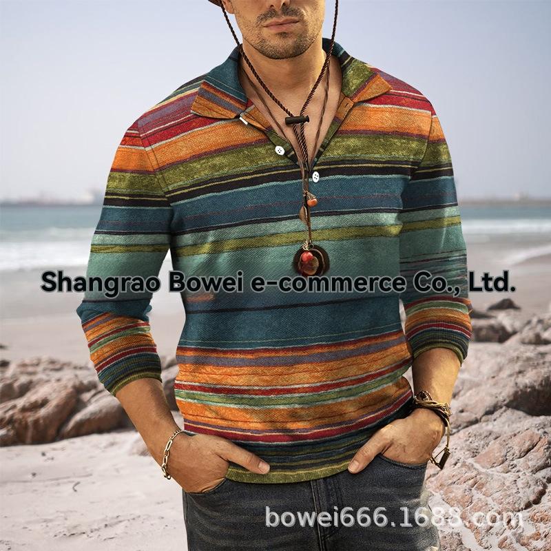 Mens Sweater Fleece Shirt Jac, Print  |  Fleece Clothing Burgundy Brown Stripe