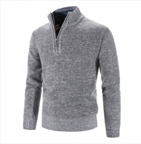 Mens Textured Washed Cotton Sweaters, Quarter-Zip  |  Sweaters Clothing Bright Blue