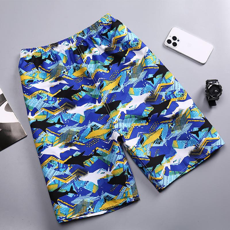 Mens Vacationland Stretch Swim Trunks, Print, 8"  |  Swimwear Clothing Iron Blue Fish