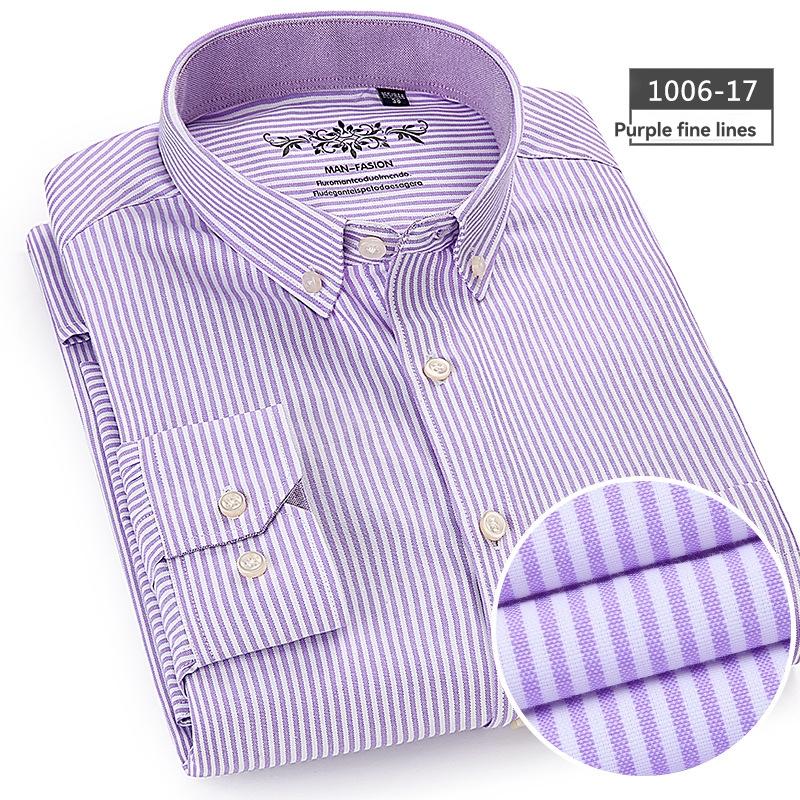 Mens Wrinkle-Free Classic Oxford Cloth Shirt, Traditional Fit University Stripe  |  Shirts Clothing Mens