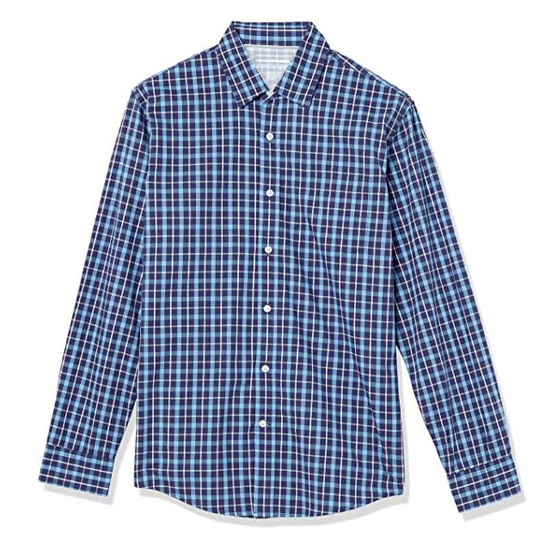 Mens Wrinkle-Free Kennebunk Sport Shirt, Slightly Fitted Check  |  Shirts Clothing Bering Blue