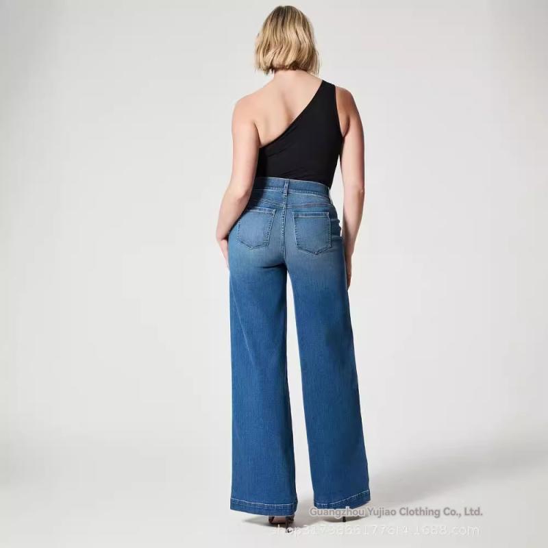 Womens 207 Vintage Jeans, High-Rise Wide-Leg  |  Jeans Clothing Faded Indigo