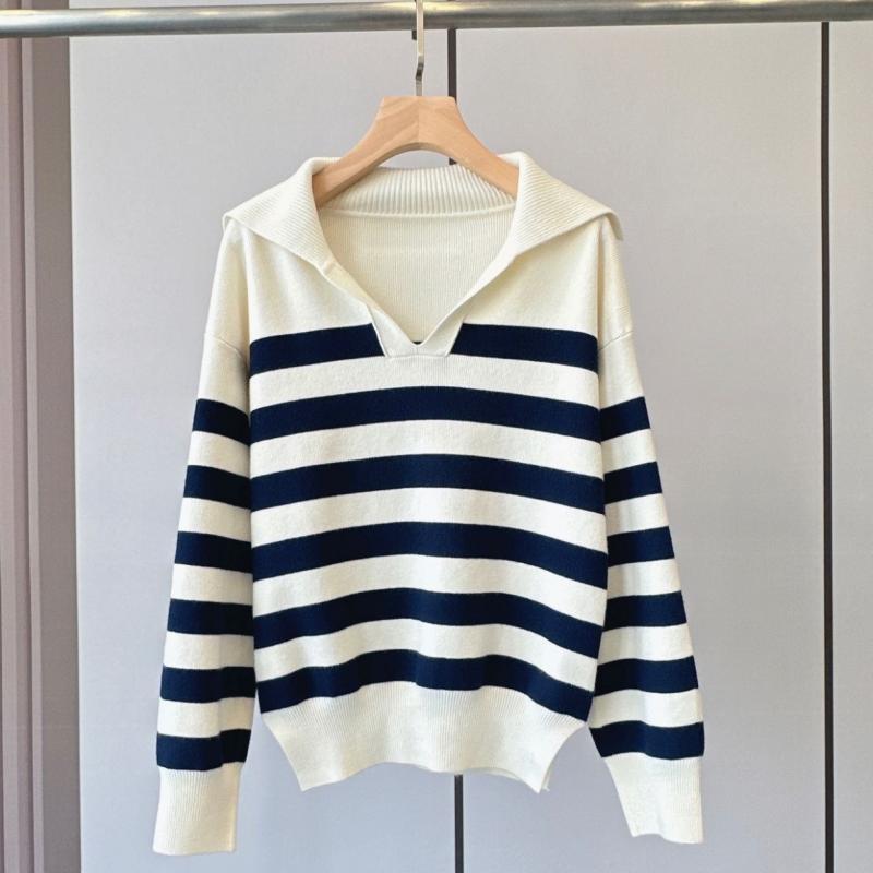 Womens Cotton/Cashmere Sweater, Polo Stripe  |  Sweaters Clothing Classic Navy