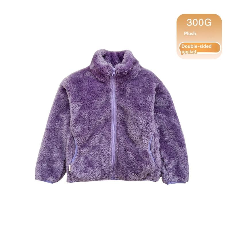 Womens Hi-Pile Fleece Jacket  |  Fleece Clothing Eggplant Heather