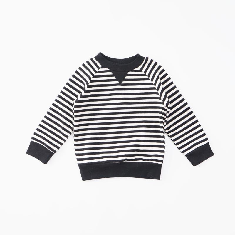 Womens Organic Cotton Slub Sweater, Crewneck Stripe  |  Sweaters Clothing Navy Stripe