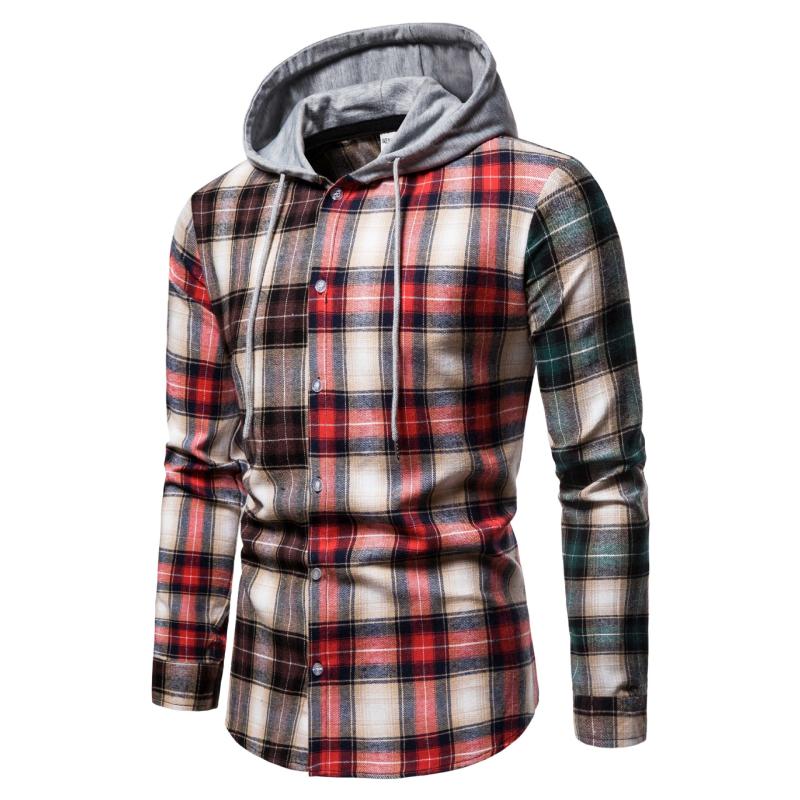 Womens Scotch Plaid Flannel Shirt, Relaxed Zip Hoodie  |  Shirts & Tops Clothing Light Gray Stewart