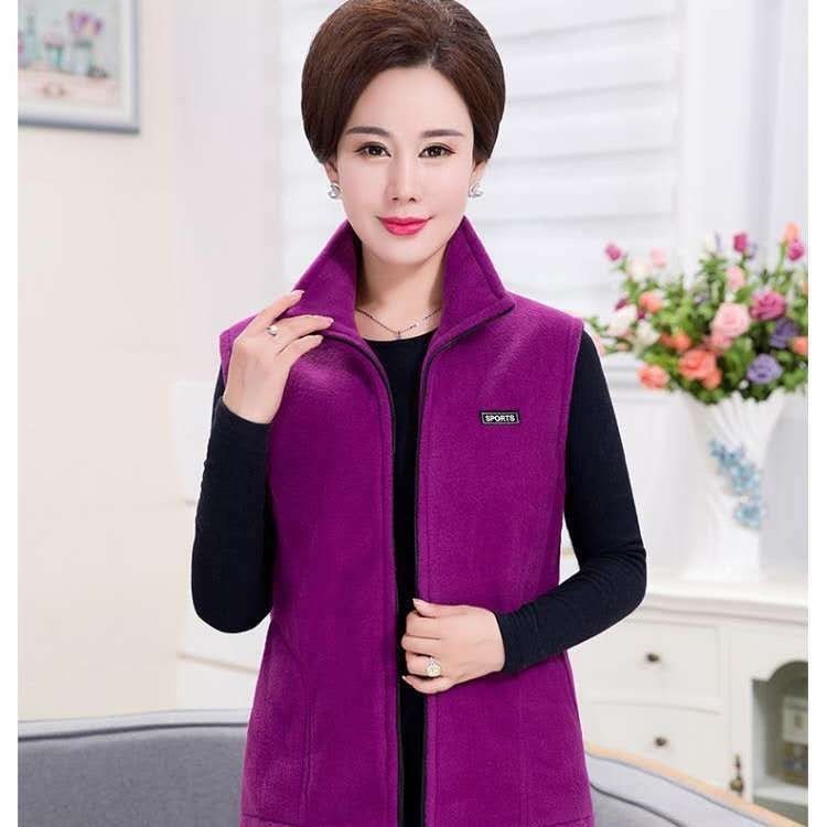 Womens Sherpa Fleece Vest  |  Vests Outerwear Eggplant