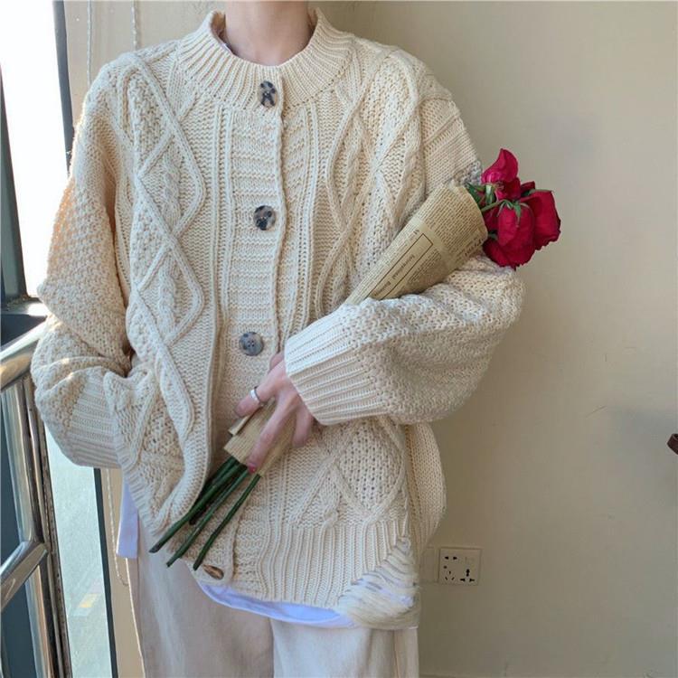 Womens Signature Cotton Fisherman Sweater, Short Cardigan  |  Sweaters Clothing Beige