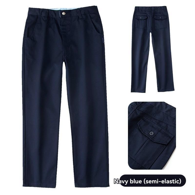 Womens Signature Cotton/Tencel Utility Pants, Mid-Rise Wide-Leg Ankle-Length  |  Pants Clothing Deepest Indigo