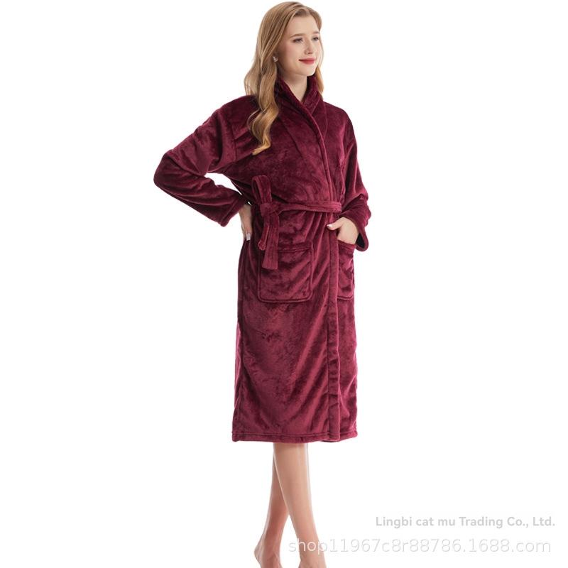 Womens Winter Fleece Robe, Zip-Front  |  Sleepwear Clothing Dark Plum Rose