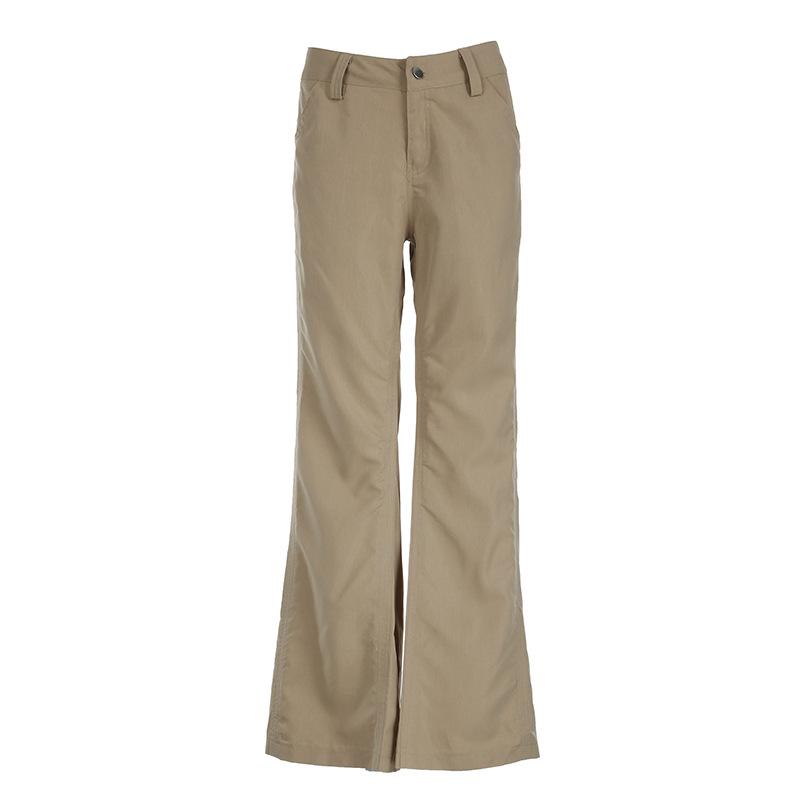 Womens Wrinkle-Free Bayside Pants, High-Rise Hidden Comfort Waist Straight-Leg  |  Pants Clothing Khaki