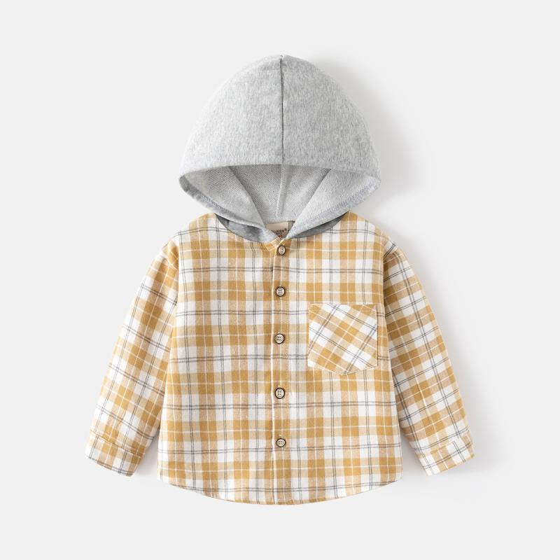 Kids Toddlers’ Fleece-Lined Flannel Shirt, Hooded  |  Toddler & Baby Clothing Kids